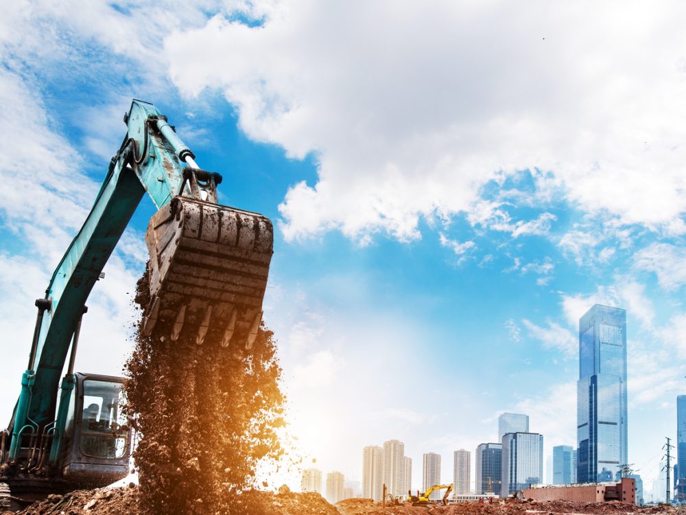 excavator in action