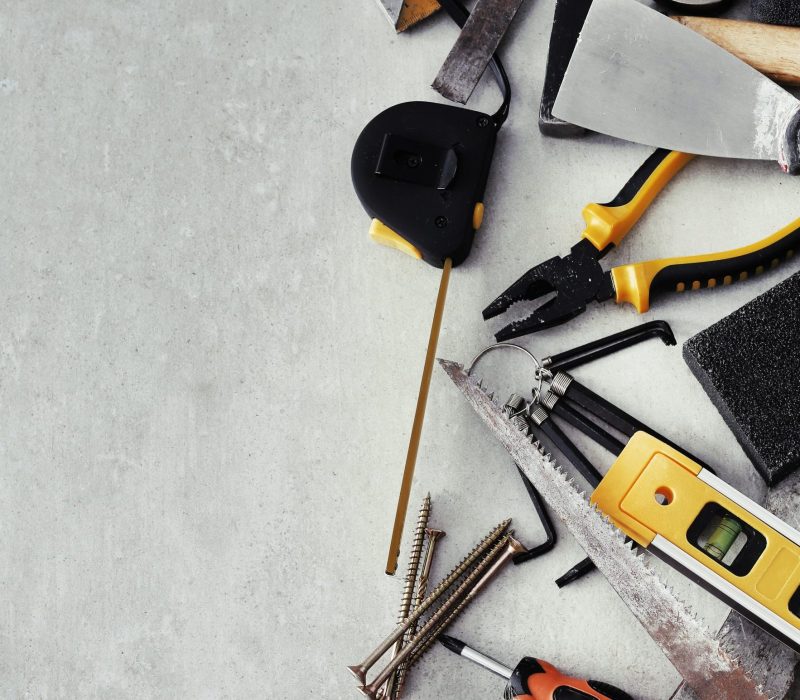 Various DIY tools on the table